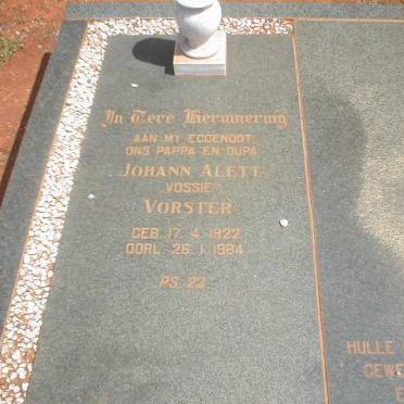VORSTER Johann Alett 1922-1984