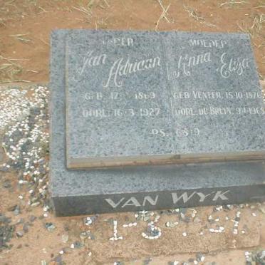 WYK Jan Adriaan, van 1869 - 1927 &amp; Anna Eliza 1876 - 1968