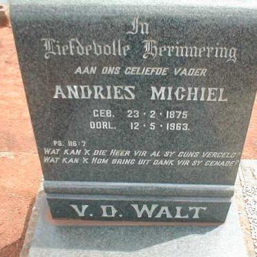 WALT Andries Michiel, v d 1875-1963