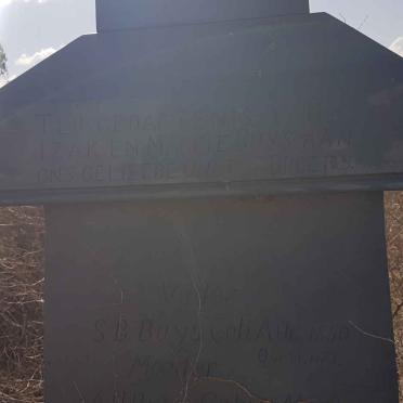 BUYS S.B. 1850-1903 &amp; A.H. V.D. MERWE 1855-18?? :: BUYS ?.D. 1875-1902 :: BUYS S.B. 1877-