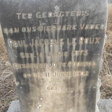 ROUX Paul Jacobus, le 1875-1902