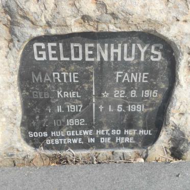 GELDENHUYS Fanie 1915-1991 &amp; Martie KRIEL 1917-1982
