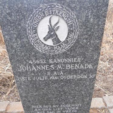 BENADE Johannes M. -1941