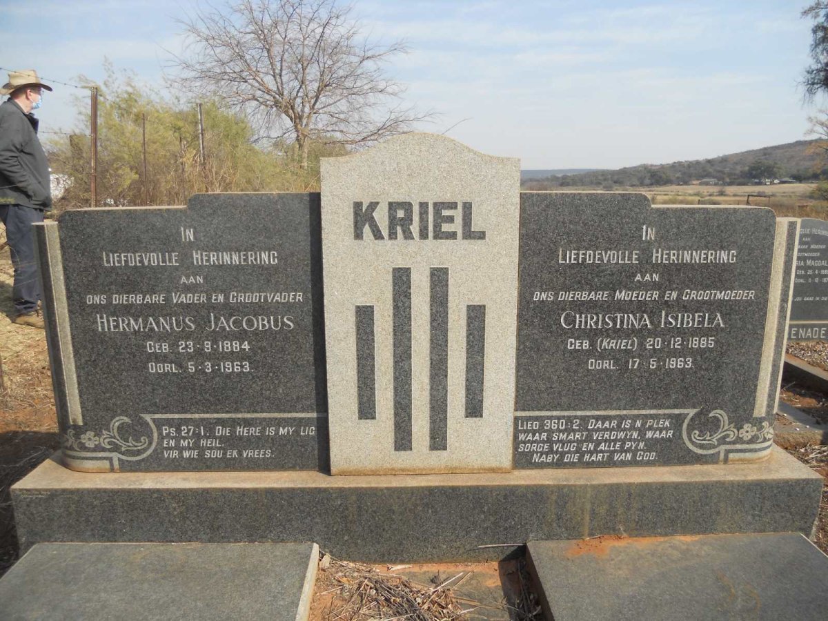 KRIEL Hermanus Jacobus 1884-1963 &amp; Christina Isibela KRIEL 1885-1963