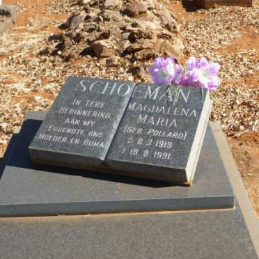SCHOEMAN Magdalena Maria nee POLLARD 1919-1991