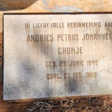 CRONJE Andries Petrus Johannes 1849-1923 & Johanna Elizabeth Dorethia STEYN 1849-1904