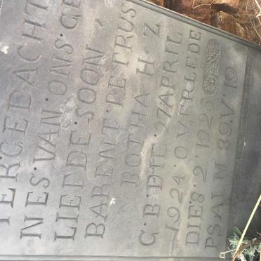 BOTHA Barent Petrus 1924-1925