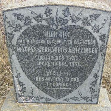 KRITZINGER Mathys Gerhardus 1871-1951