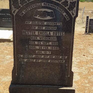 BOTES Hester Engela nee WEIDEMAN 1893-1948