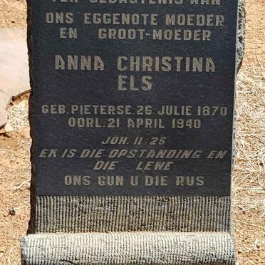 ELS Anna Christina nee PIETERSE 1870-1940