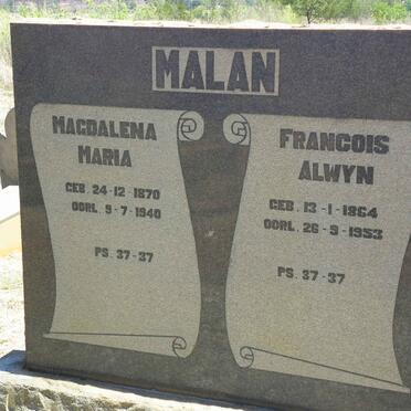 MALAN Francois Alwyn 1864-1953 &amp; Magdalena Maria 1870-1940