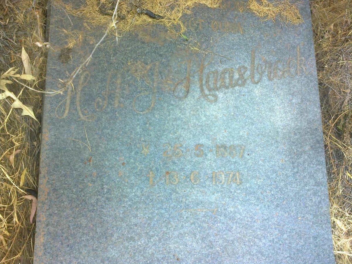 HAASBROEK H.A.J. 1887-1974