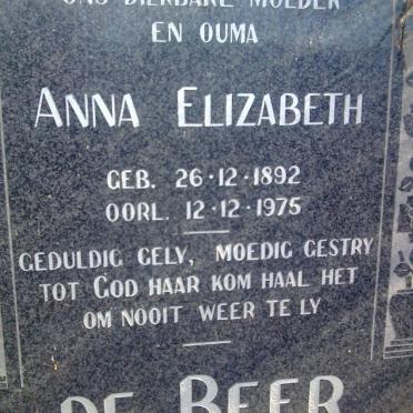 BEER Anna Elizabeth, de 1892-1975