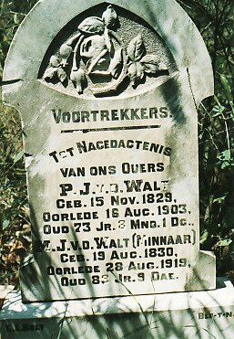 WALT P.J., v.d. 1829-1903 &amp; M.J. MINNAAR 1830-1919