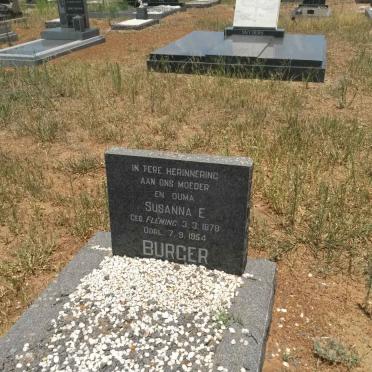 BURGER Susanna E. nee FLEMING 1878-1954