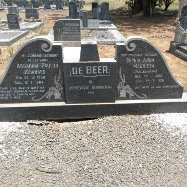 BEER Abraham Paulus Johannes, de 1889-1964 &amp; Sophia Anna Magrieta NIEMANN 1889-1976