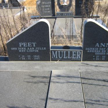MULLER Peet 1943-1997 &amp; Anne 1944-1997