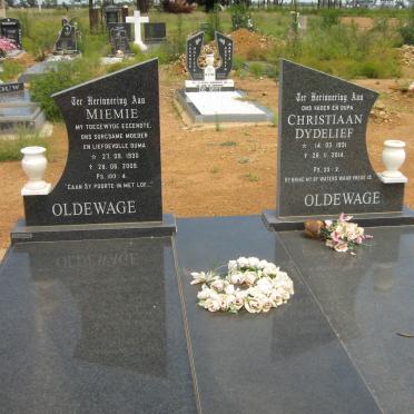 OLDEWAGE Christiaan Dydelief 1931-2014 &amp; Miemie 1930-2009