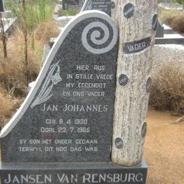 RENSBURG Jan Johannes, Jansen van 1930-1965