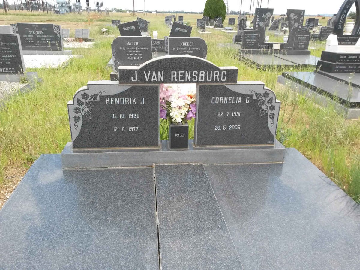 RENSBURG Hendrik J., J. van 1920-1977 &amp; Cornelia C. 1931-2005