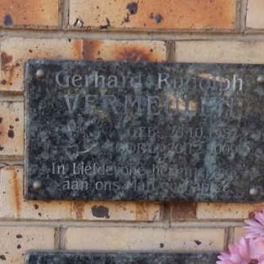 VERMEULEN Gerhard Rudolph 1952-2009