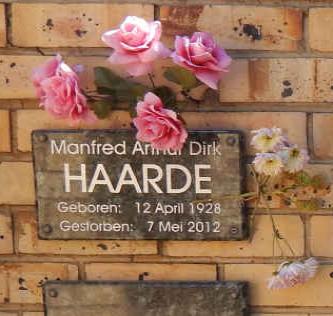HAARDE Manfred Arthur Dirk 1928-2012
