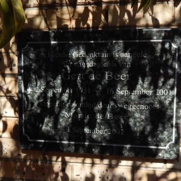 BEER Gert Coenraad, de 1951-2001