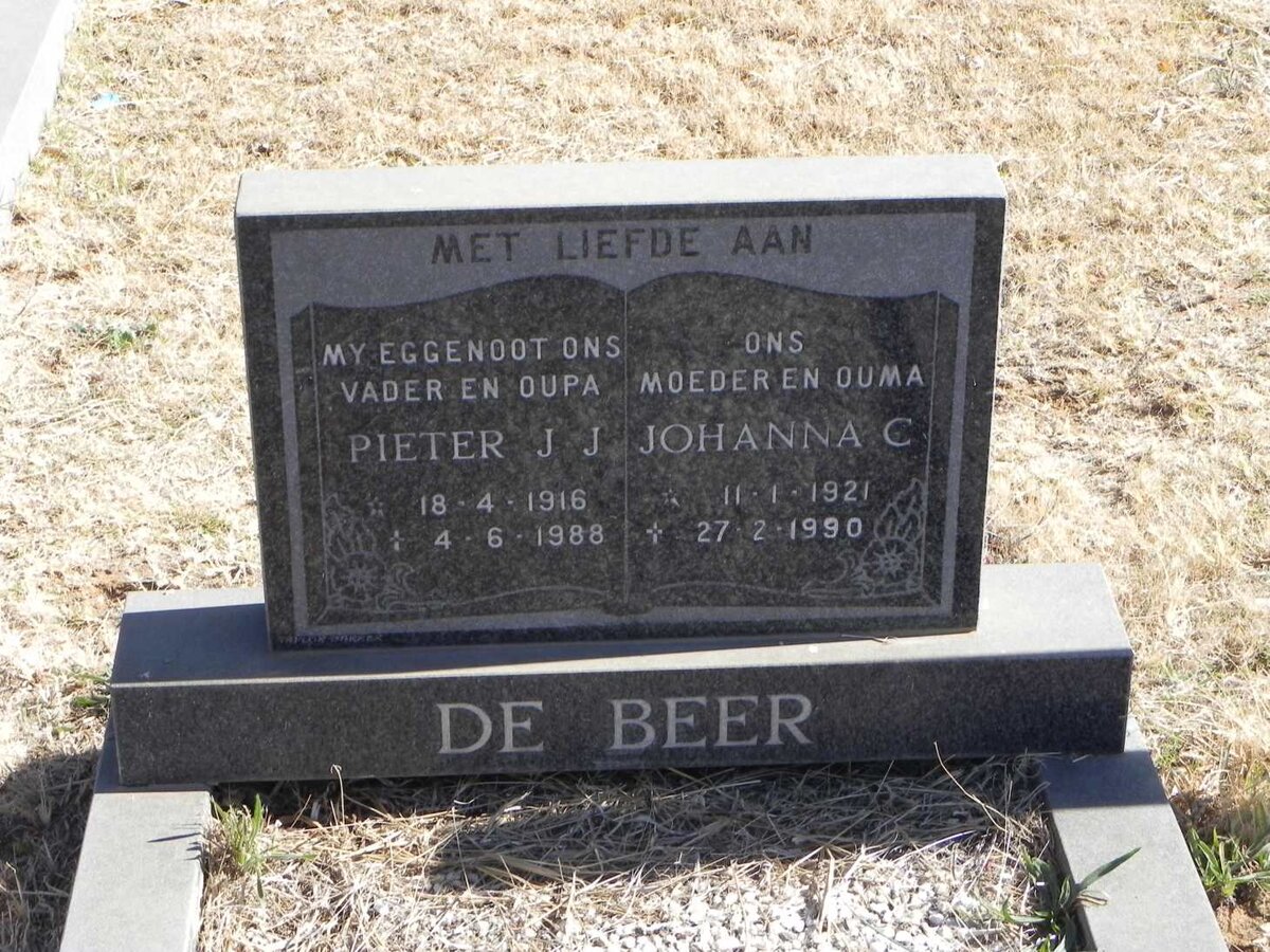 BEER Pieter J.J., de 1916-1988 &amp; Johanna C. 1921-1990