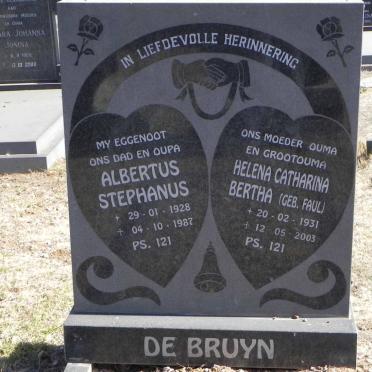 BRUYN Albertus Stephanus, de 1928-1987 &amp; Helena Catharina Bertha FAUL 1931-2003
