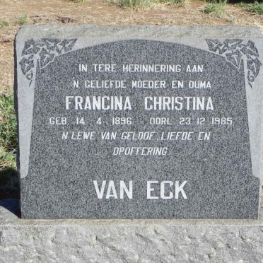 ECK Francina Christina, van 1896-1985