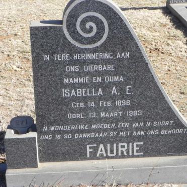 FAURIE Hendrik Jacobus 1893-1980 &amp; Isabella A.E. 1898-1983