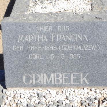 GRIMBEEK Martha Francina nee OOSTHUIZEN 1899-1956