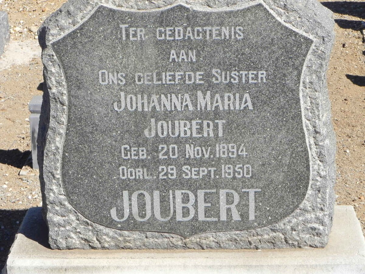 JOUBERT Johanna Maria 1894-1950