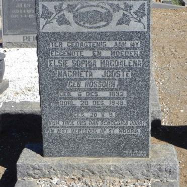 JOOSTE Elsie Sophia Magdalena Magrieta nee ROSSOUW 1892-1948