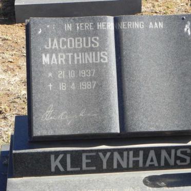 KLEYNHANS Jacobus Marthinus 1937-1987