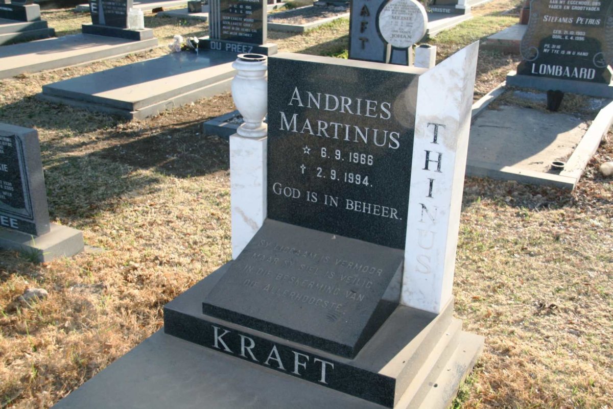 KRAFT Andries Martinus 1966-1994