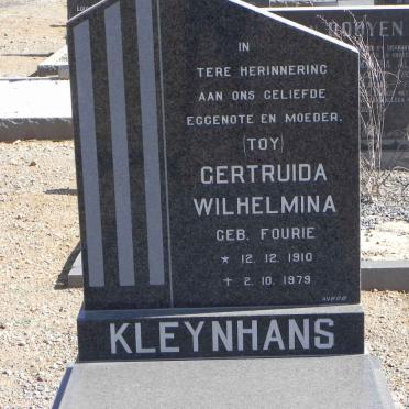 KLEYNHANS Gertruida Wilhelmina nee FOURIE 1910-1979