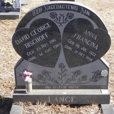 LANGE David George Bischoff 1916-1989 &amp; Anna Francina 1922-1998