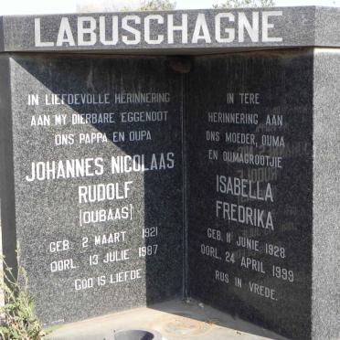 LABUSCHAGNE Johannes Nicolaas Rudolf 1921-1987 &amp; Isabella Fredrika 1928-1999