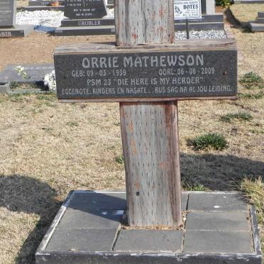 MATHEWSON Orrie 1939-2009