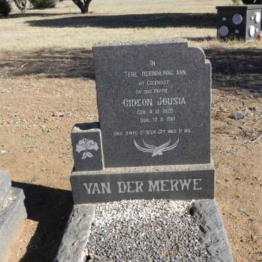MERWE Gideon Jousia, van der 1920-1961