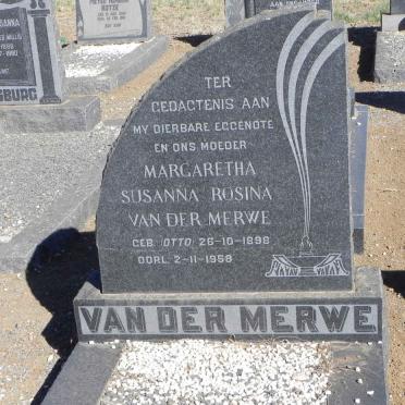 MERWE Margaretha Susanna Rosina, van der nee OTTO 1898-1958