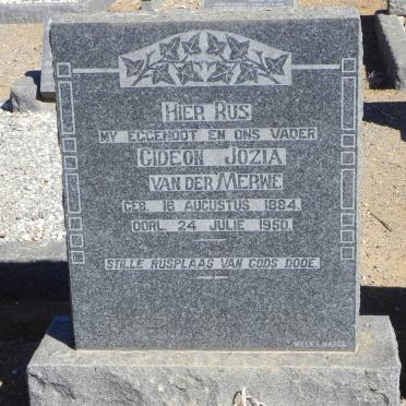 MERWE Gideon Jozia, van der 1884-1950