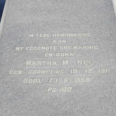 NEL Martha M. nee CORNELIUS 1911-1968
