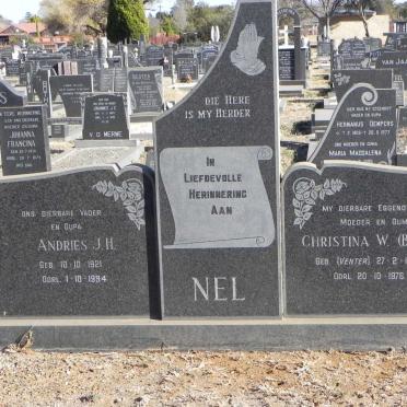 NEL Andries J.H. 1921-1994 &amp; Christina W. VENTER 1932-1976