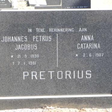 PRETORIUS Johannes Petrus Jacobus 1898-1981 &amp; Anna Catarina 1907-