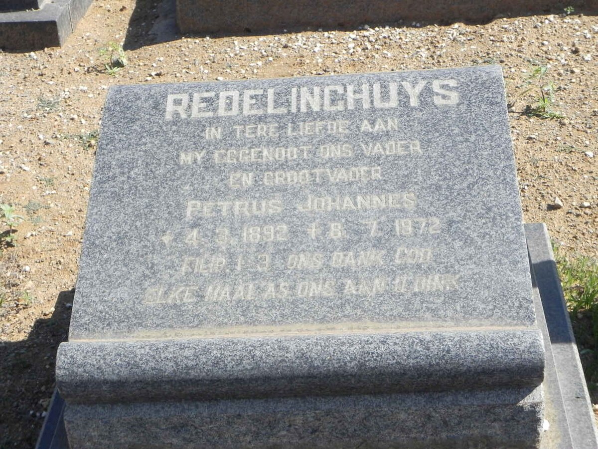 REDELINGHUYS Petrus Johannes 1892-1972