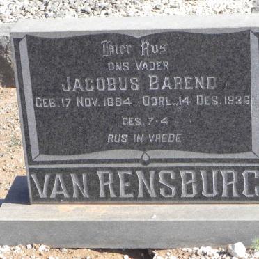 RENSBURG Jacobus Barend, van 1894-1936