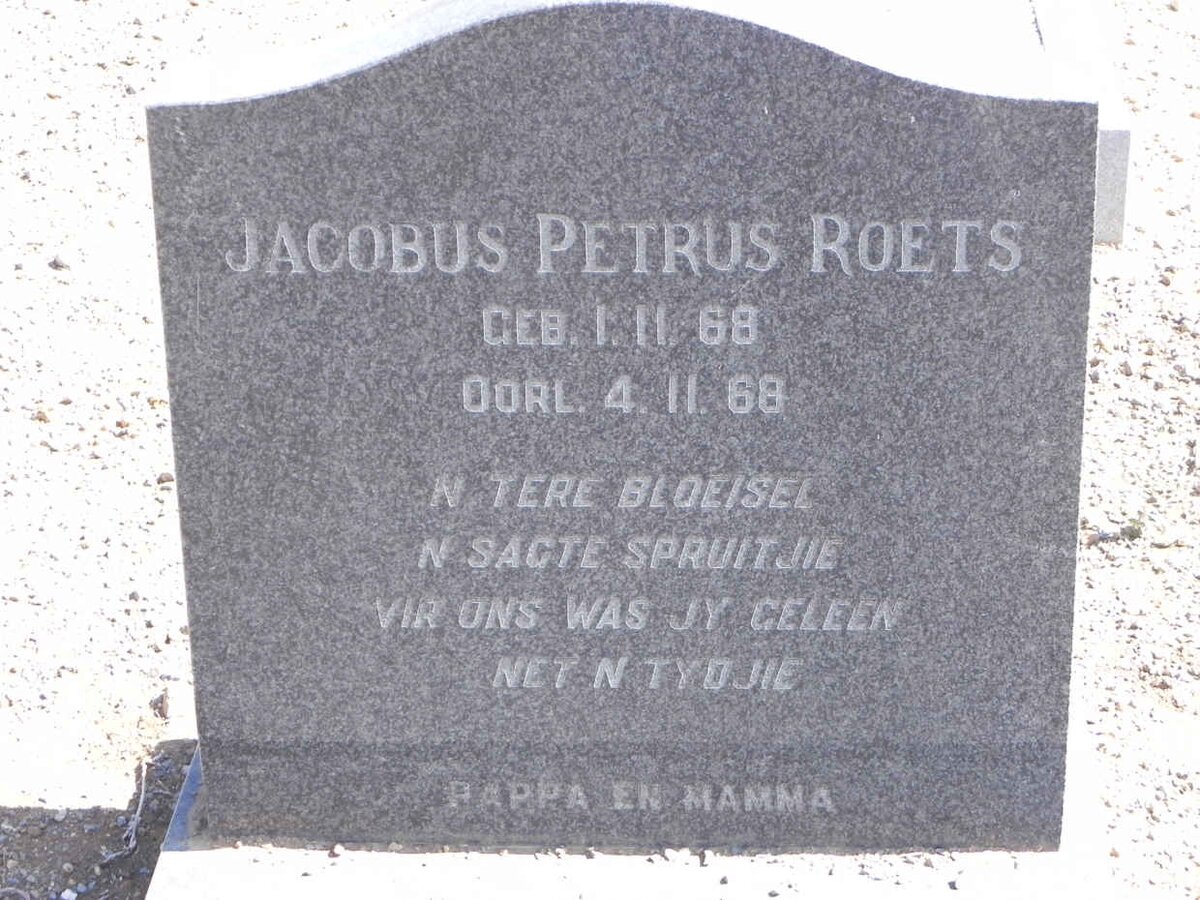 ROETS Jacobus Petrus 1968-1968