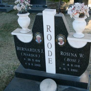 ROODE Bernardus J. 1918-2002 &amp; Rosina W. 1918-2003